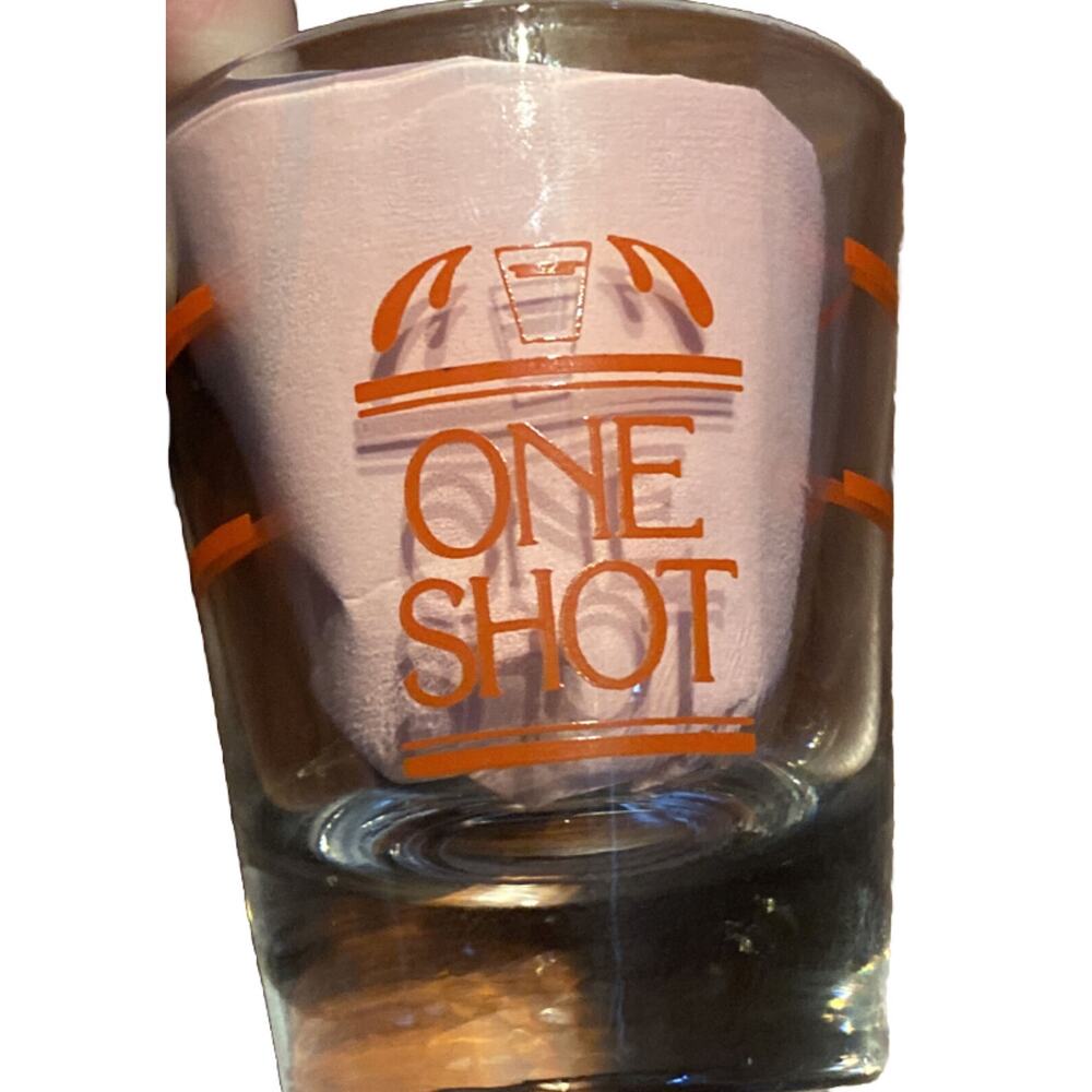 One Shot Liter/Ounce shot glass VTG (?) Barware Mixed Drink Bartender Man cave